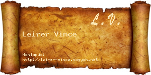 Leirer Vince névjegykártya