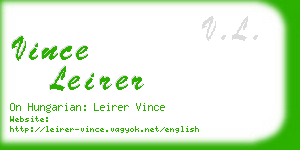 vince leirer business card